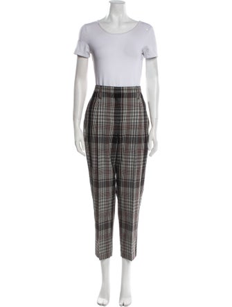 Brunello Cucinelli Virgin Wool Plaid Print Pantsuit