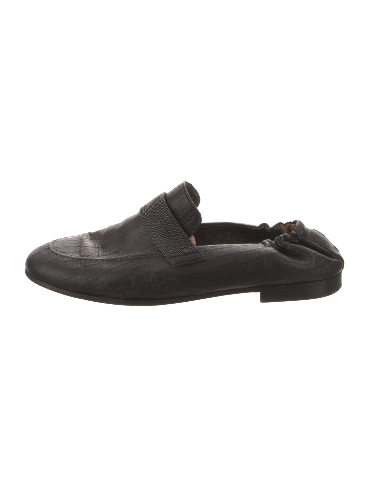 Brunello Cucinelli Monili Leather Mules