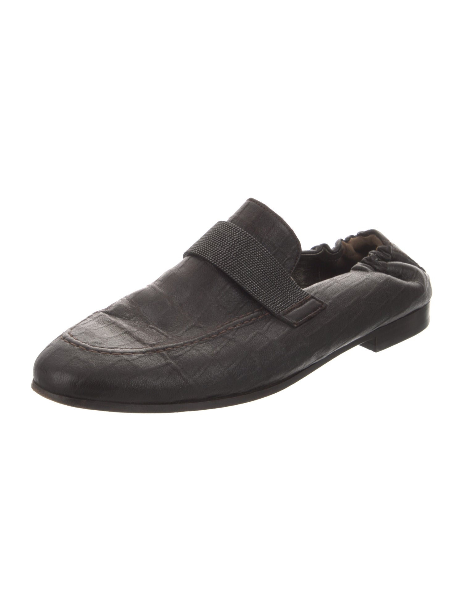 Brunello Cucinelli Monili Leather Mules
