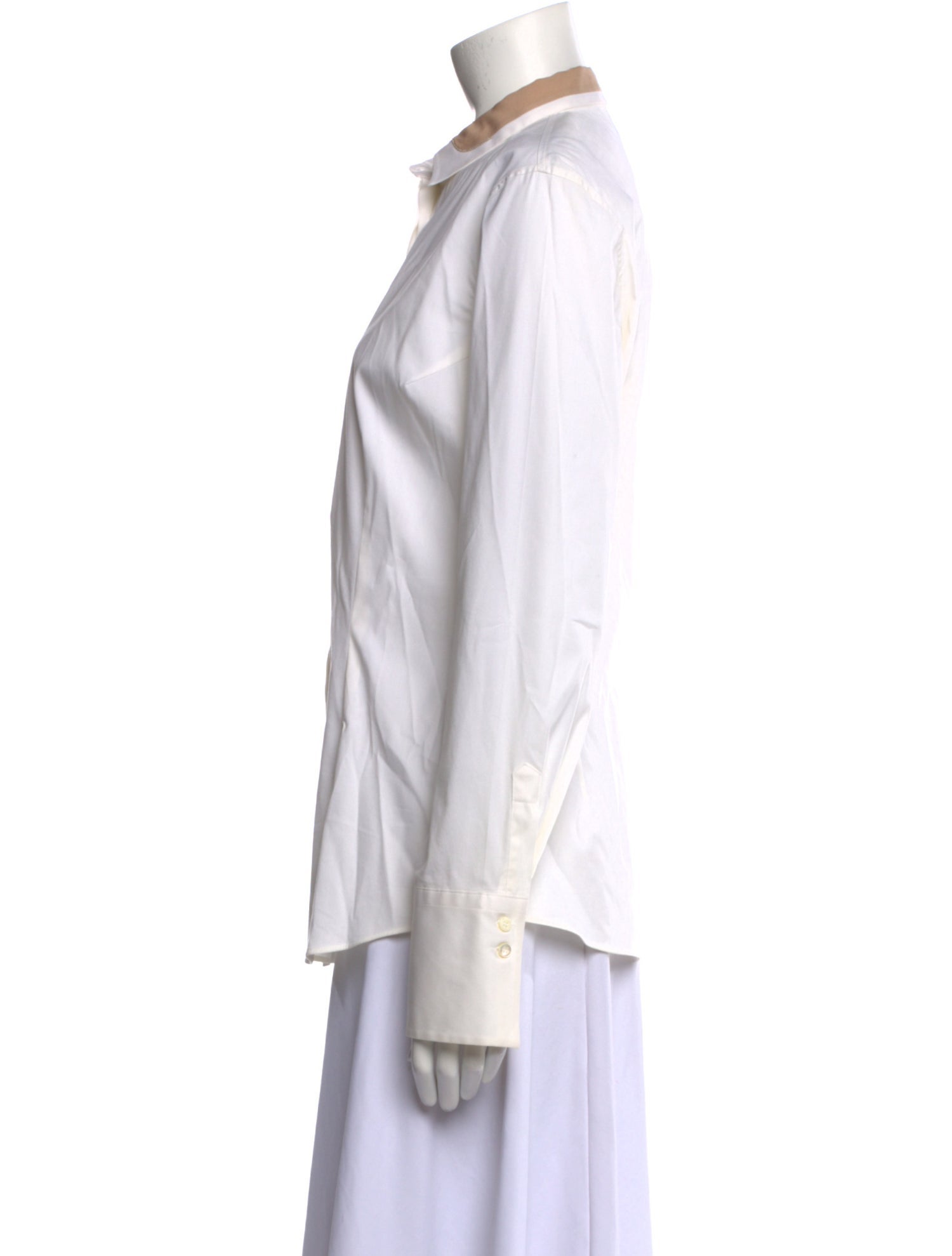 Brunello Cucinelli Silk Long Sleeve Button-Up Top