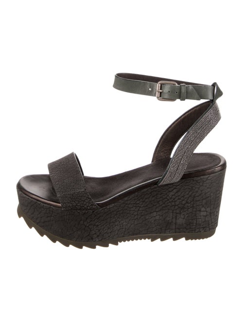 Brunello Cucinelli Monili Leather Espadrilles