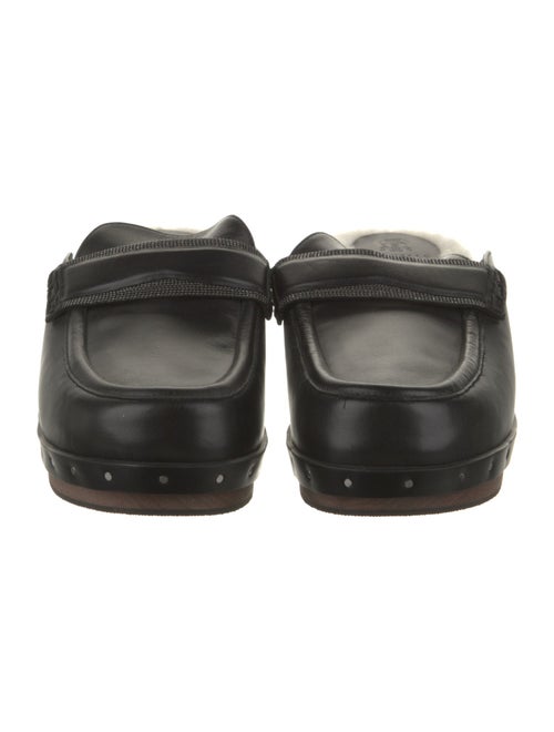 Brunello Cucinelli Leather Beaded Accents Mules