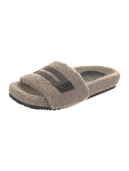 Brunello Cucinelli Shearling Beaded Accents Espadrilles