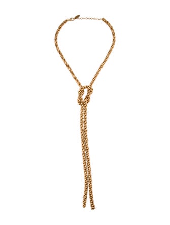 Brunello Cucinelli Beaded Knot Lavalier Necklace