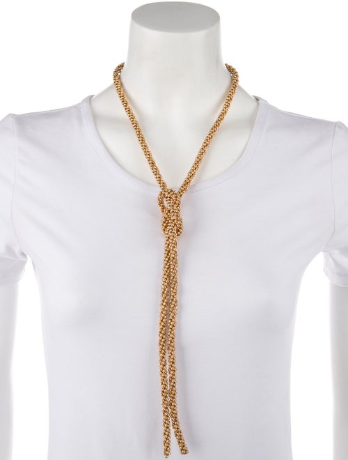 Brunello Cucinelli Beaded Knot Lavalier Necklace