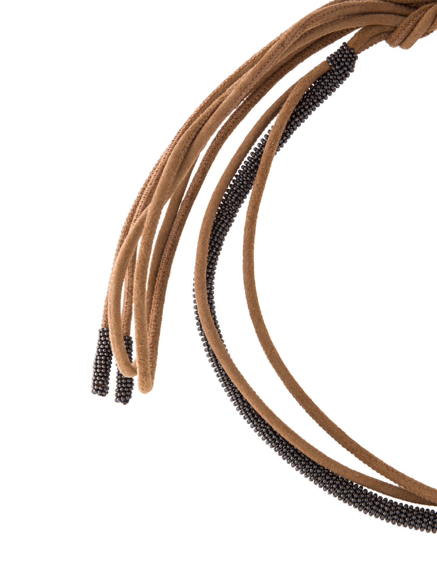 Brunello Cucinelli Suede Monili Collar Necklace