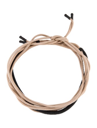 Brunello Cucinelli Suede Monili Collar Necklace