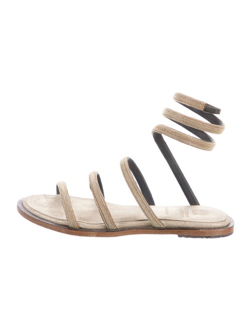 Brunello Cucinelli Leather Gladiator Sandals