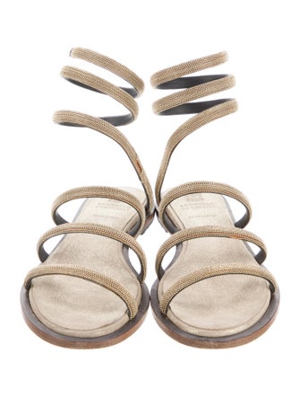 Brunello Cucinelli Leather Gladiator Sandals