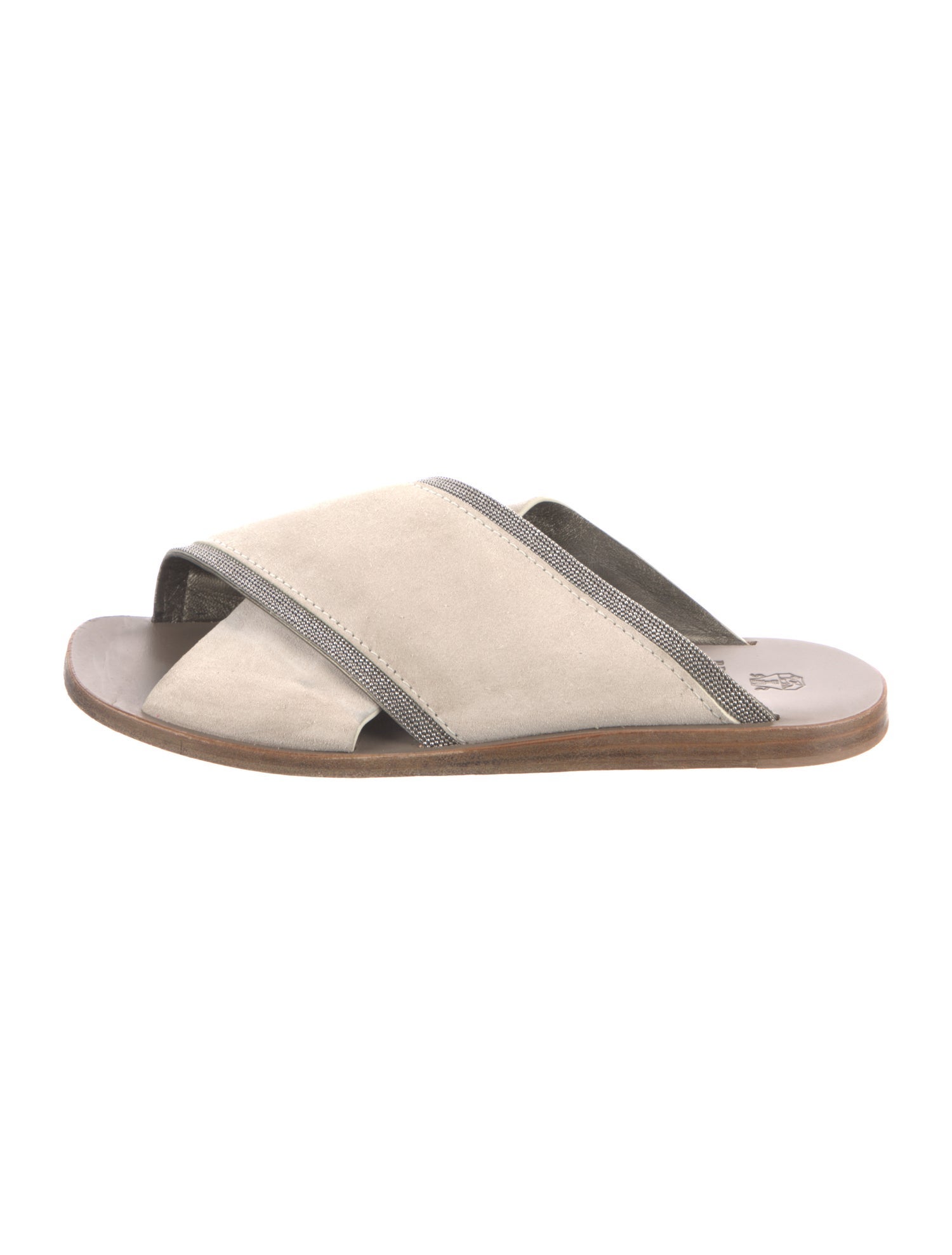 Brunello Cucinelli Suede Printed Slides