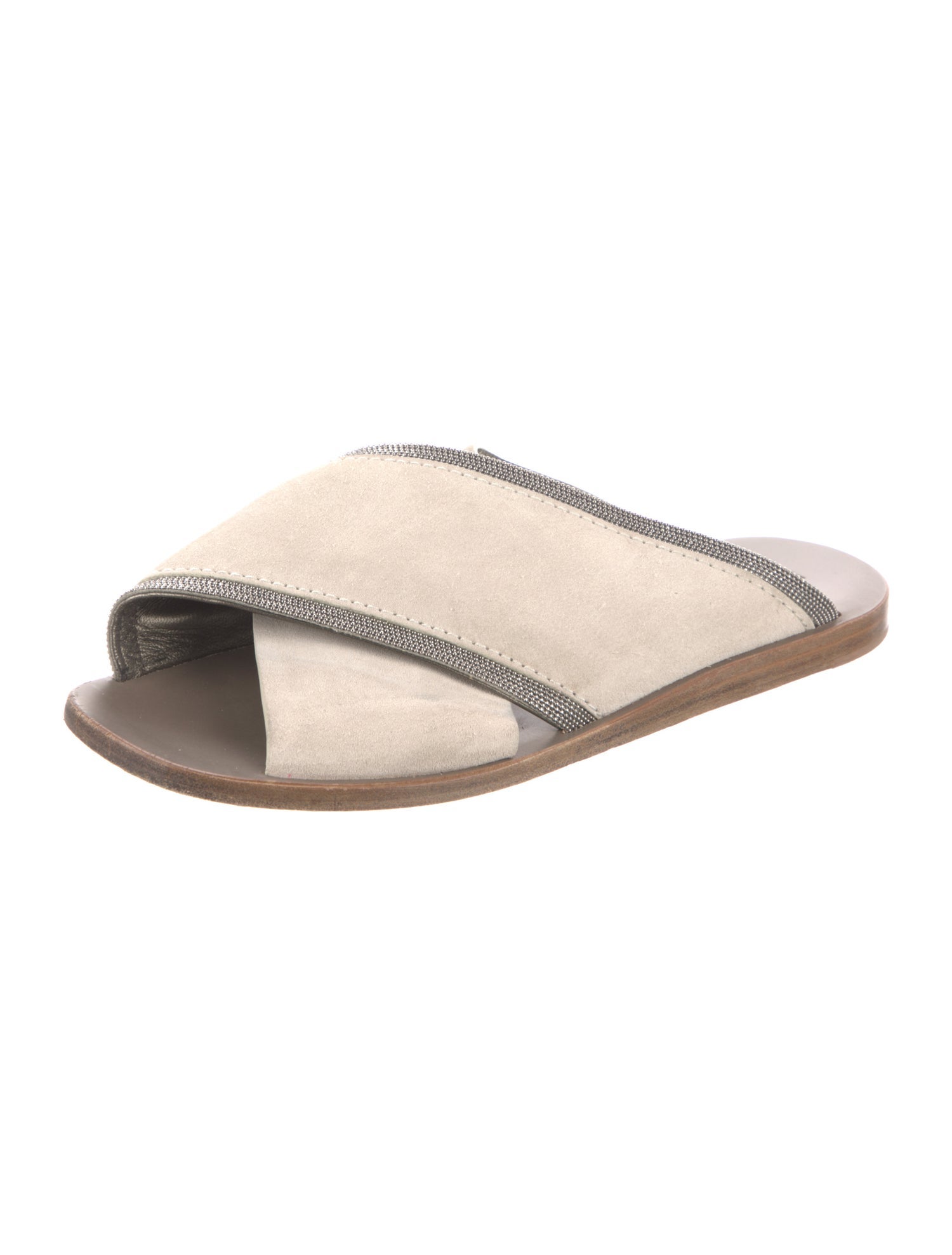 Brunello Cucinelli Suede Printed Slides