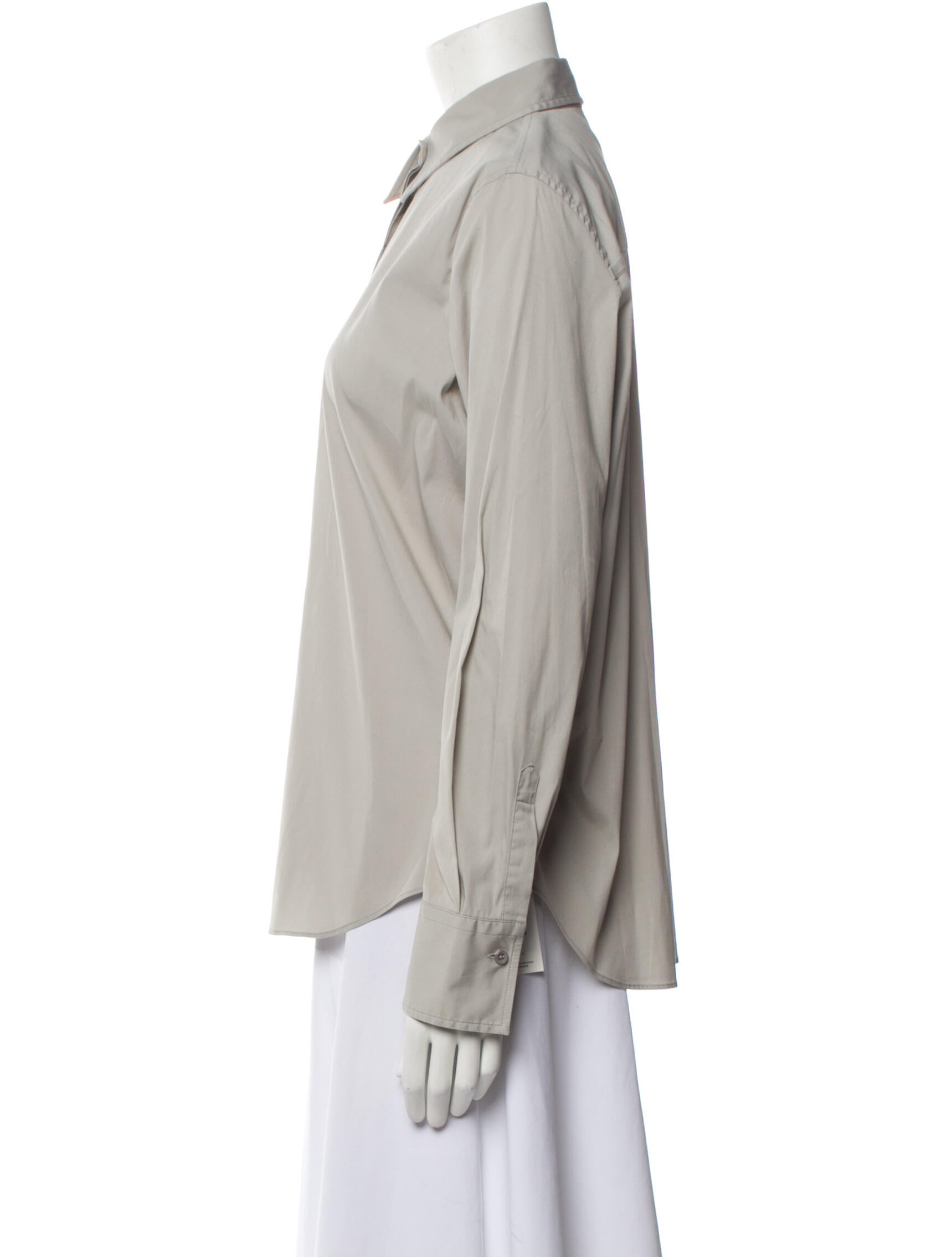 Brunello Cucinelli Long Sleeve Button-Up Top