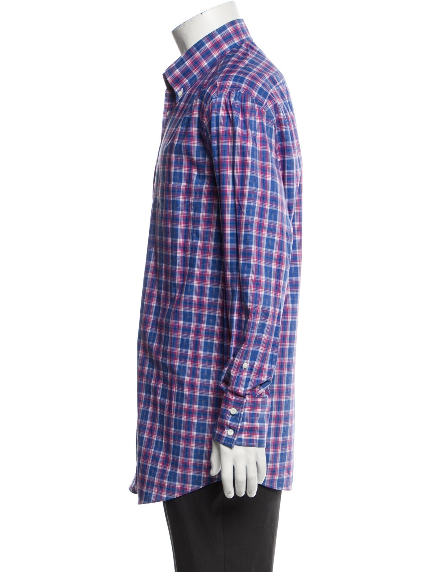 Brunello Cucinelli Plaid Print Long Sleeve Shirt