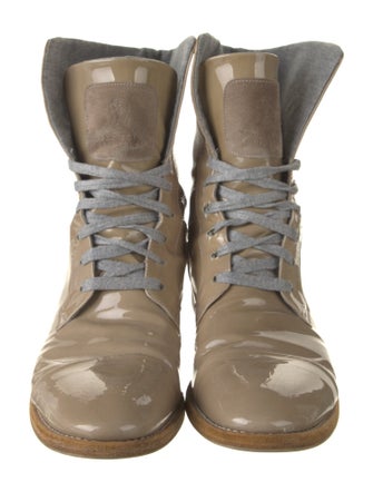 Brunello Cucinelli Patent Leather Combat Boots
