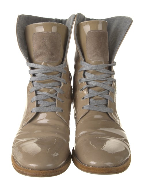 Brunello Cucinelli Patent Leather Combat Boots