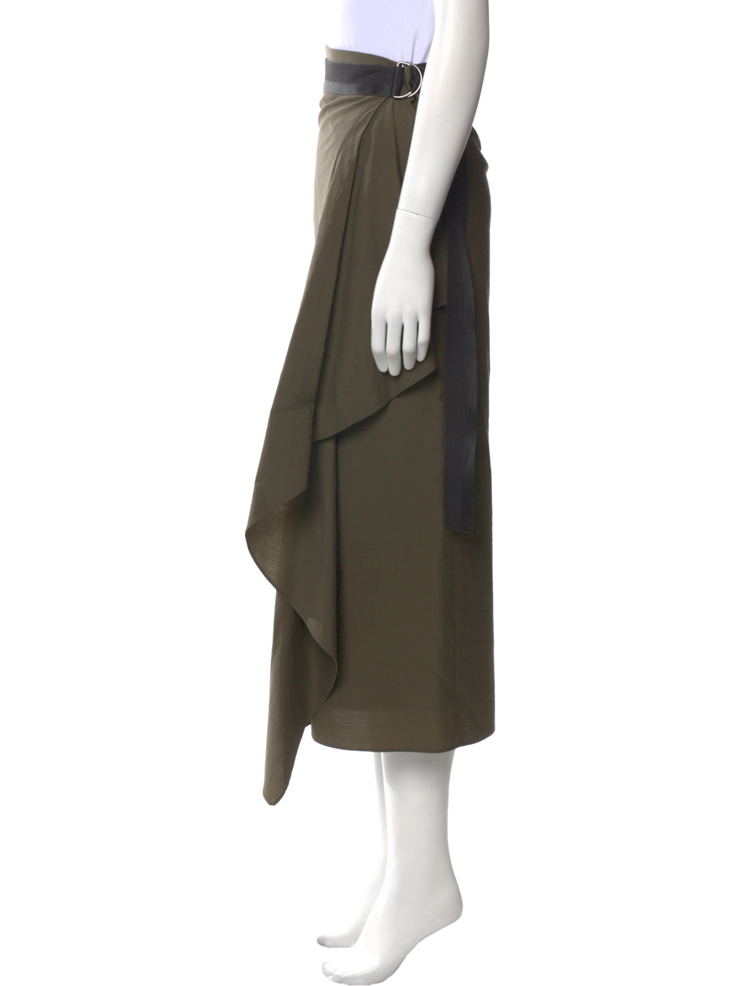 Brunello Cucinelli Grosgrain Trim Midi Length Skirt