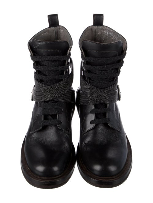 Brunello Cucinelli Monili Leather Combat Boots