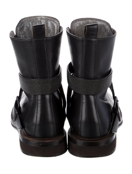 Brunello Cucinelli Monili Leather Combat Boots