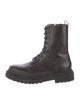 Brunello Cucinelli Leather Beaded Accents Combat Boots