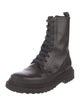 Brunello Cucinelli Leather Beaded Accents Combat Boots