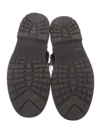 Brunello Cucinelli Leather Beaded Accents Combat Boots