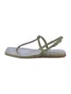 Brunello Cucinelli Monili Leather T-Strap Sandals
