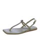 Brunello Cucinelli Monili Leather T-Strap Sandals