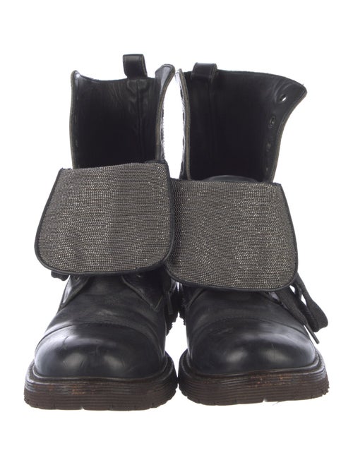 Brunello Cucinelli Monili Leather Combat Boots