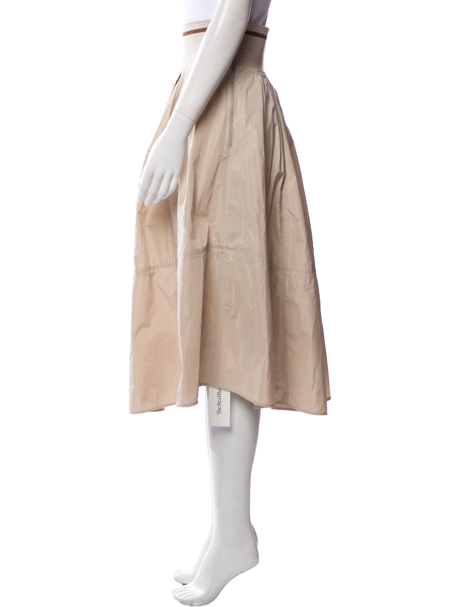 Brunello Cucinelli Embroidered Accent Midi Length Skirt