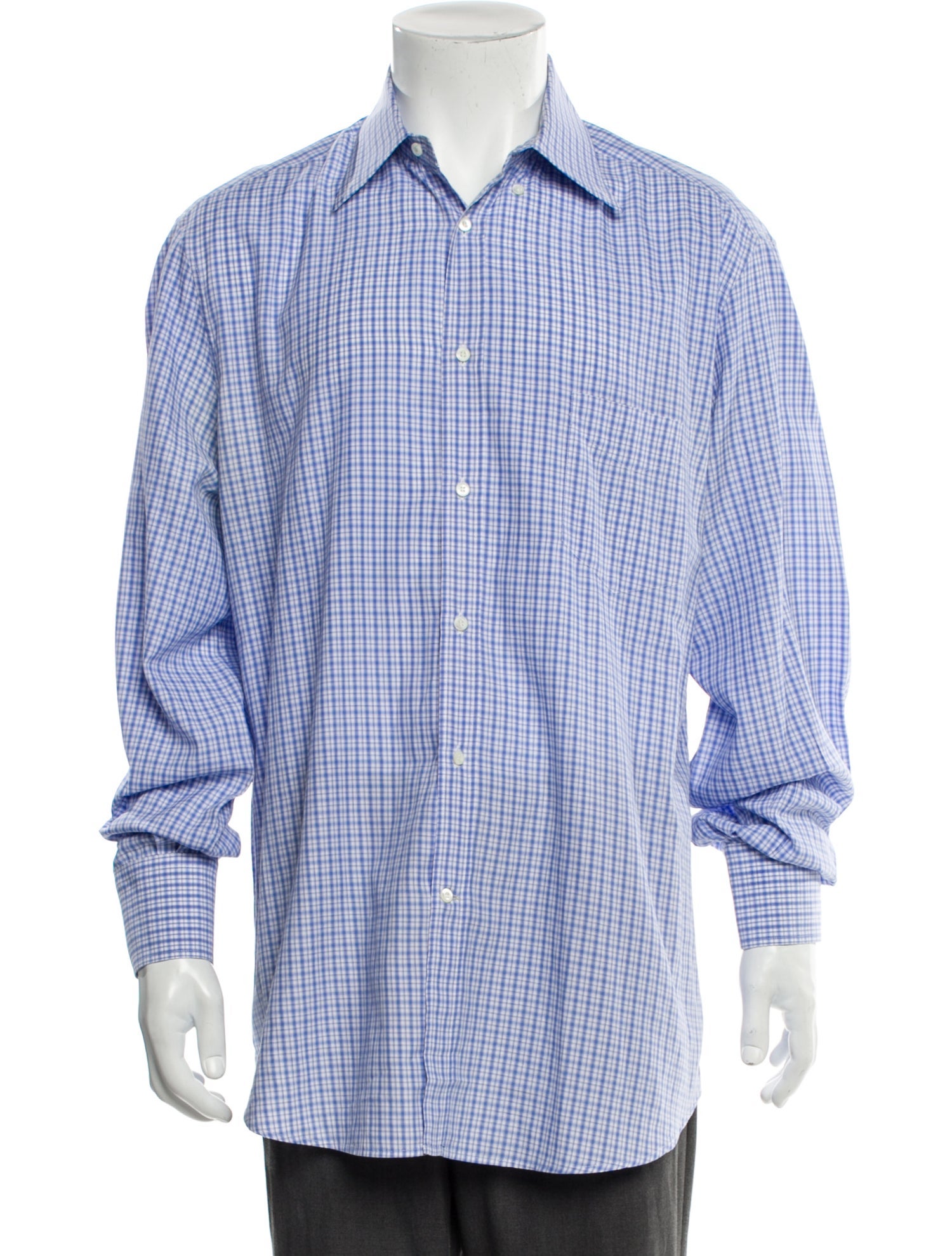 Brunello Cucinelli Plaid Print Long Sleeve Dress Shirt
