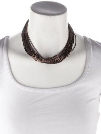 Brunello Cucinelli Beaded Multistrand Collar Nekclace