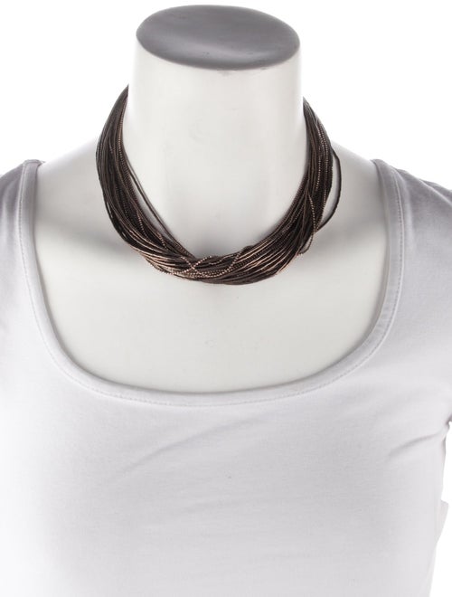 Brunello Cucinelli Beaded Multistrand Collar Nekclace
