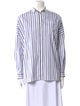 Brunello Cucinelli Striped Long Sleeve Button-Up Top