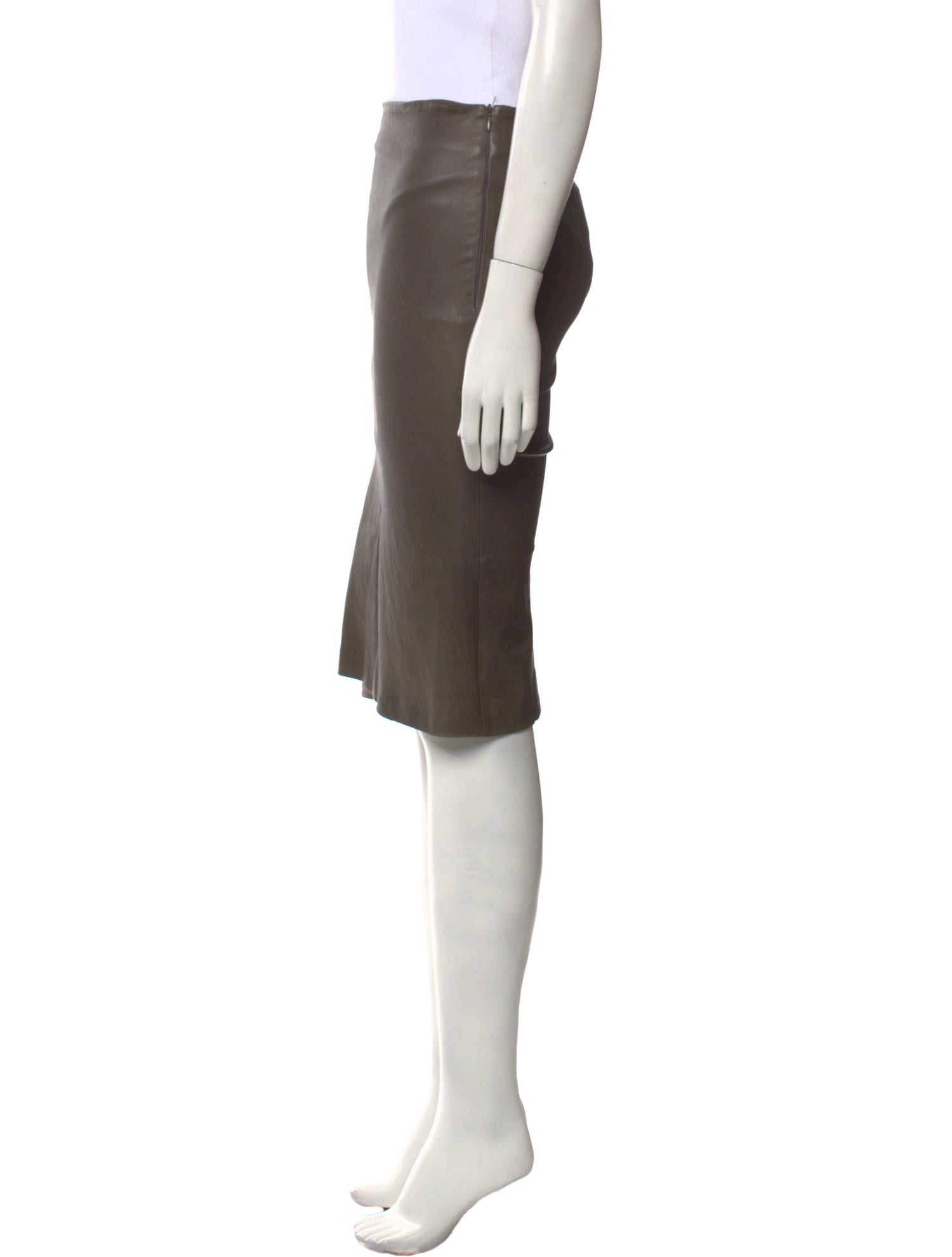 Brunello Cucinelli Leather Knee-Length Skirt