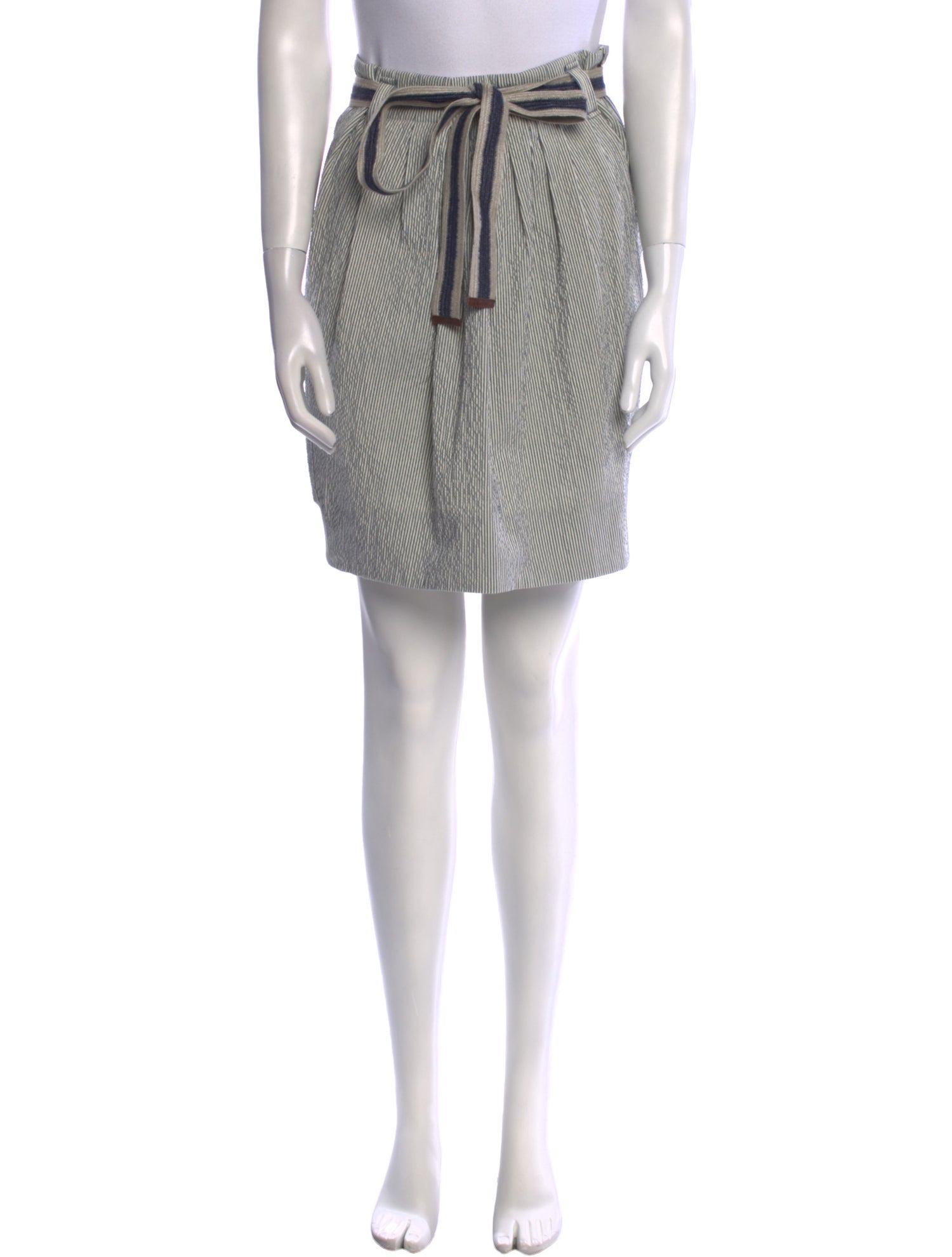 Brunello Cucinelli Striped Knee-Length Skirt
