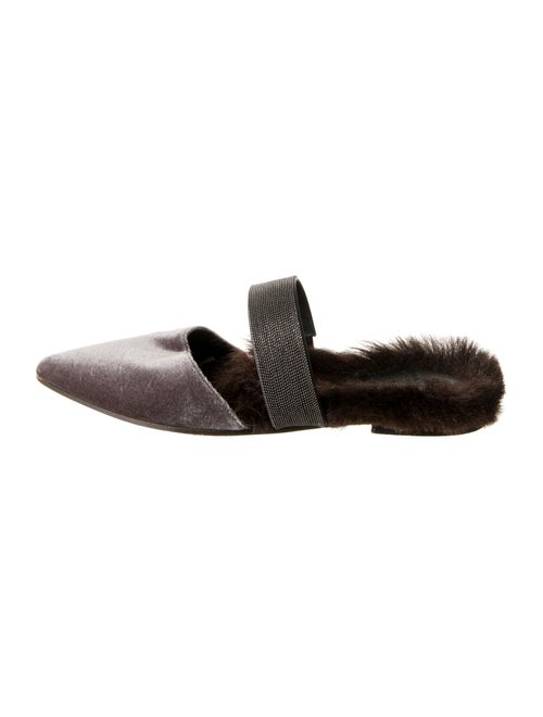 Brunello Cucinelli Monili Velvet Mules