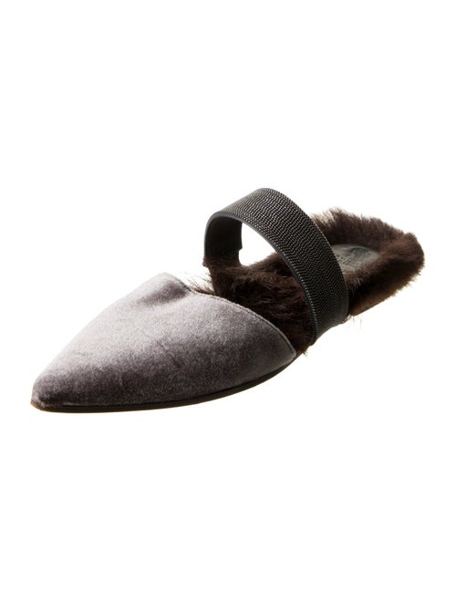 Brunello Cucinelli Monili Velvet Mules
