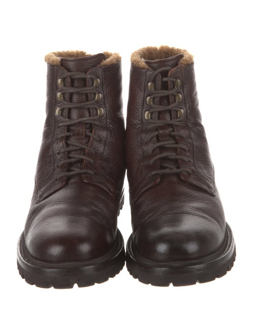Brunello Cucinelli Leather Combat Boots