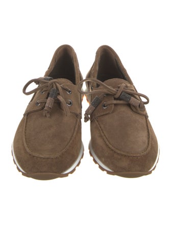 Brunello Cucinelli Suede Beaded Accents Moccasins