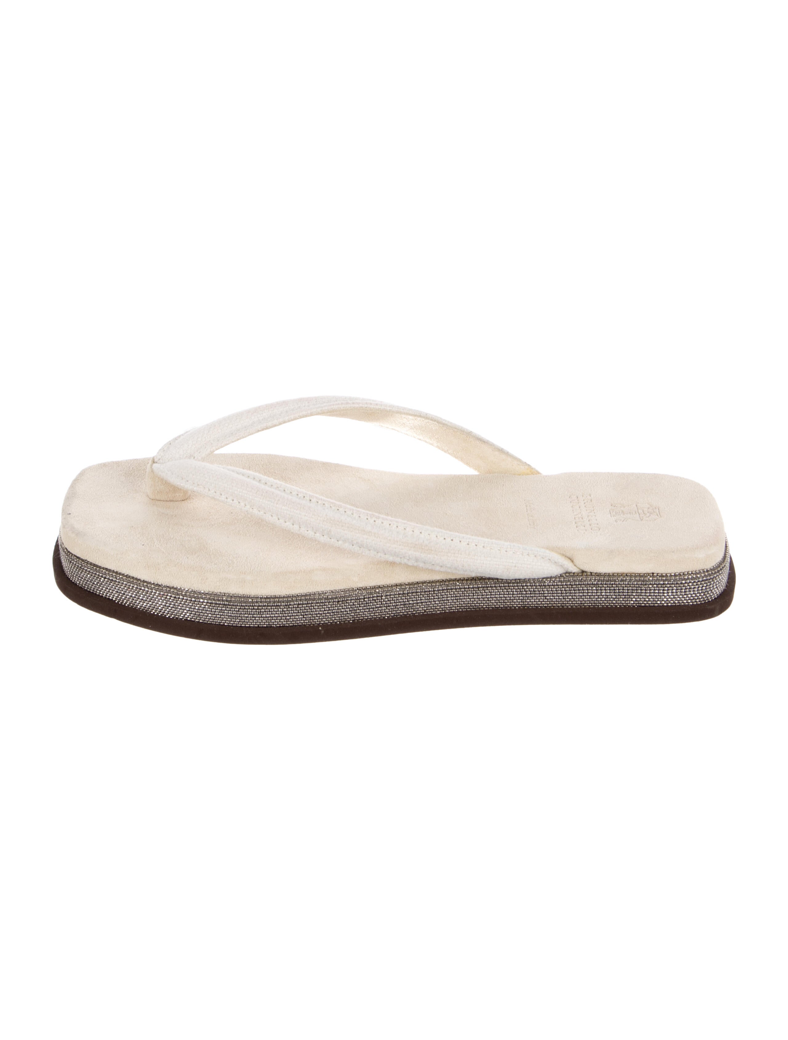 Brunello Cucinelli Monili Suede Slides