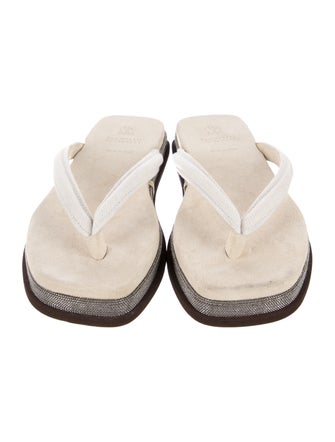 Brunello Cucinelli Monili Suede Slides