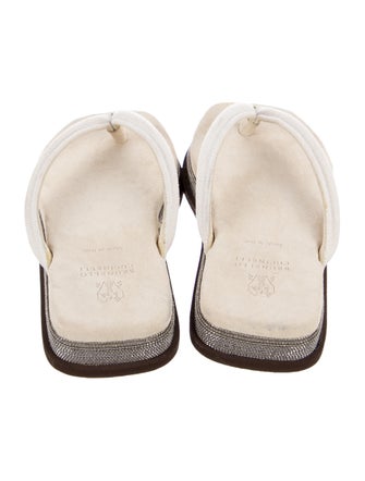 Brunello Cucinelli Monili Suede Slides