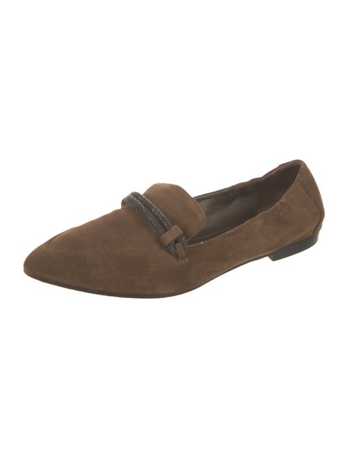 Brunello Cucinelli Suede Beaded Accents Loafers