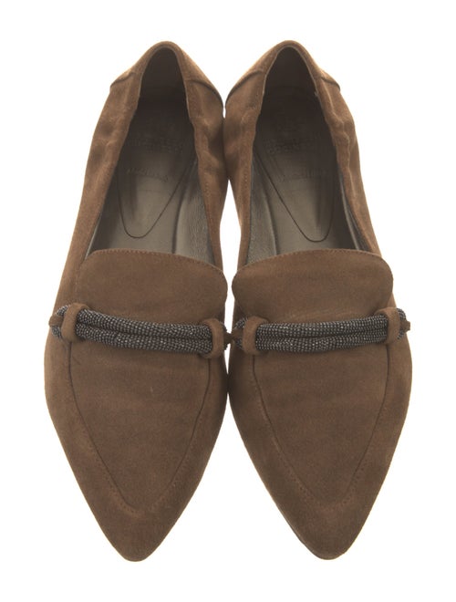 Brunello Cucinelli Suede Beaded Accents Loafers