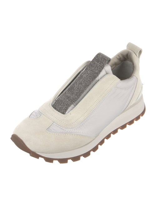 Brunello Cucinelli Suede Beaded Accents Sneakers