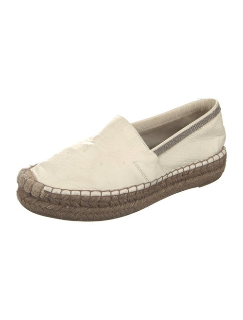 Brunello Cucinelli Monili Leather Espadrilles