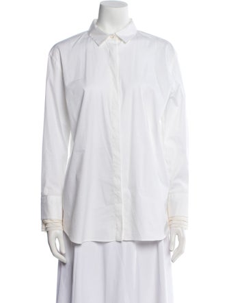 Brunello Cucinelli Long Sleeve Button-Up Top