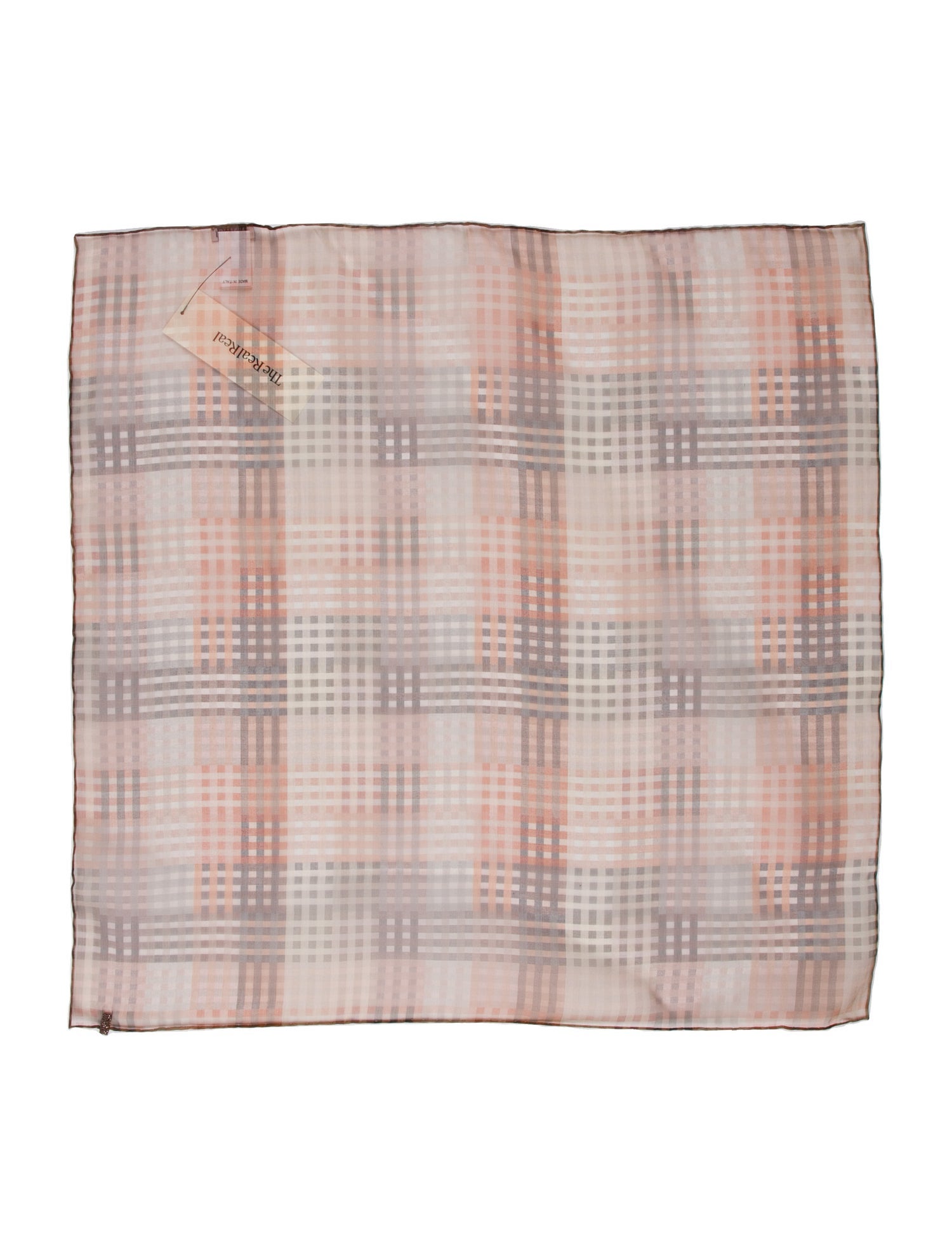 Brunello Cucinelli Silk Plaid Print Scarf