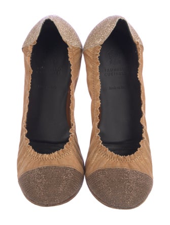 Brunello Cucinelli Monili Suede Ballet Flats