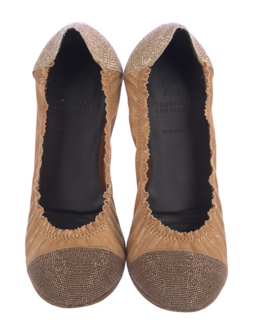 Brunello Cucinelli Monili Suede Ballet Flats